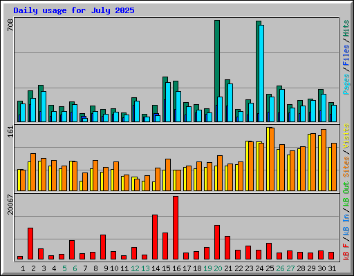 Daily usage for July 2025