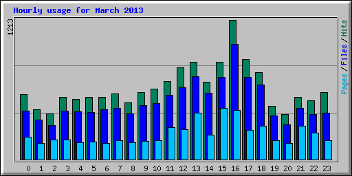 Hourly usage for March 2013