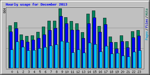 Hourly usage for December 2013