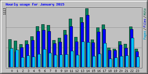 Hourly usage for January 2015