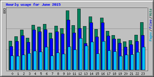 Hourly usage for June 2015