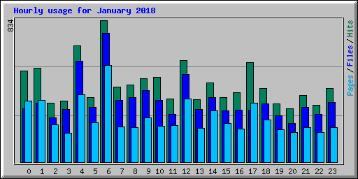 Hourly usage for January 2018