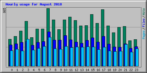 Hourly usage for August 2018